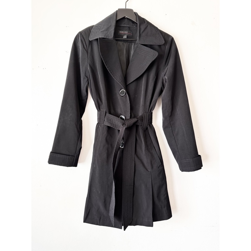Jason Kole Women’s S Belted Black Trench Coat